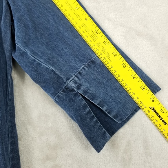 Soft Surroundings Dress Women Small Blue Denim Look 3/4 Sleeve Minimal Casual - Picture 9 of 12